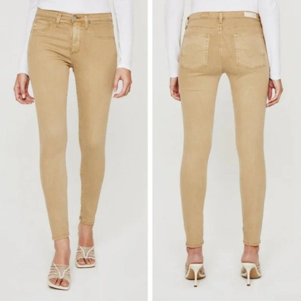 AG Farrah Ankle Seamless High Rise Skinny Ankle Jean in Sulfur Shale Brown